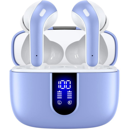 TAGRY Écouteurs Bluetooth Sans Fil 60H IPX5 avec Charge Sans Fil