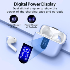 TAGRY Écouteurs Bluetooth Sans Fil 60H IPX5 avec Charge Sans Fil