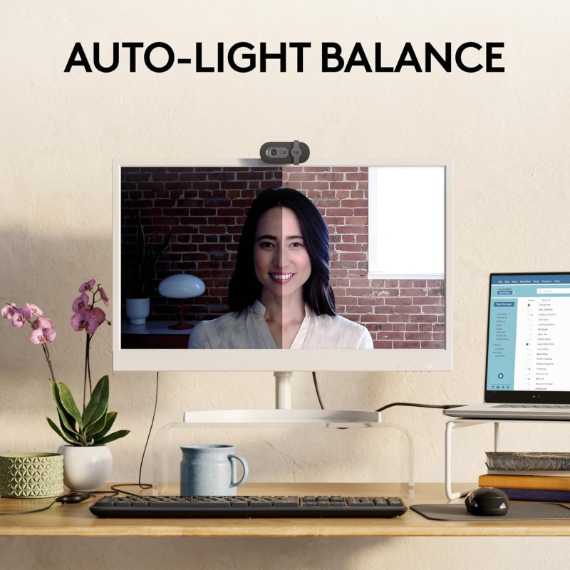 Logitech Brio 101 Full HD Webcam 1080p - Built-in Mic, Works with Zoom & More