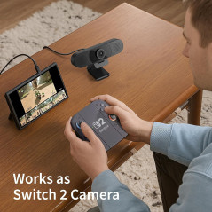 EMEET 1080P Webcam with Dual Mics, 90° FOV, USB-C Adapter - 2025
