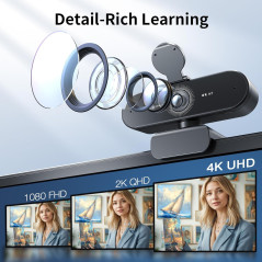 EMEET NOVA 4K Webcam - Ultra HD, Autofocus, Dual Mics, Privacy Cover
