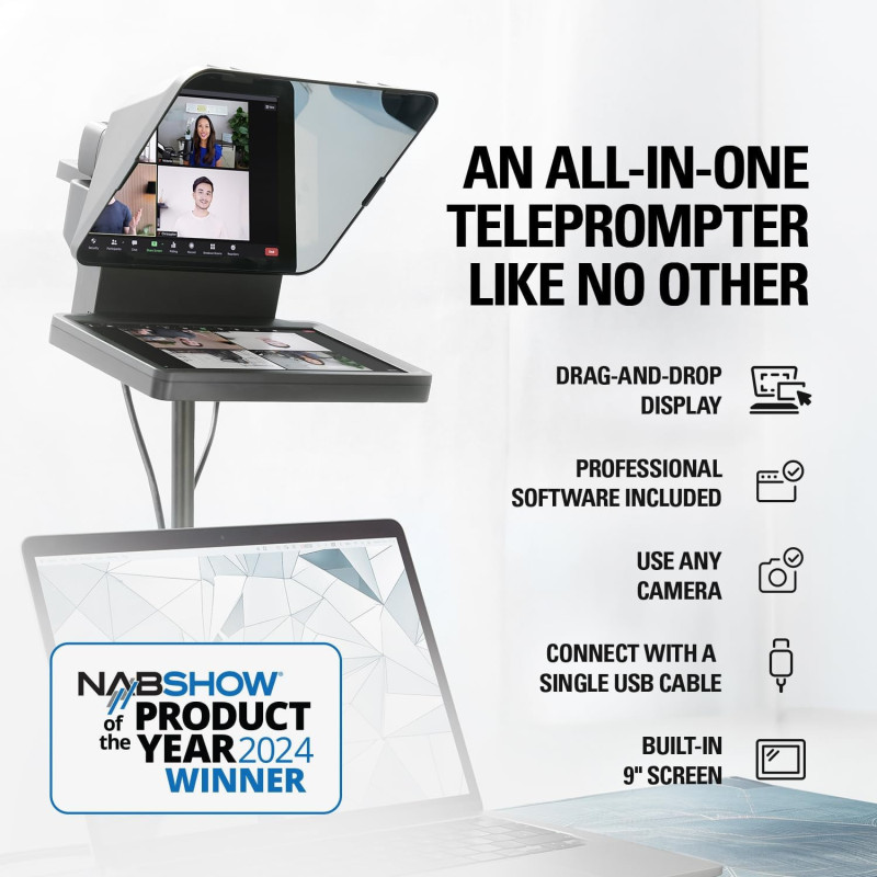 Elgato Prompter: Built-In Screen Teleprompter for YouTube, Zoom & More