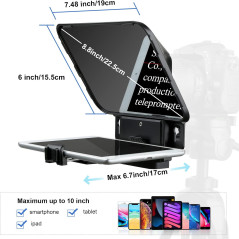 Desview T3 Teleprompter 8 avec Télécommande pour iPad/Smartphone