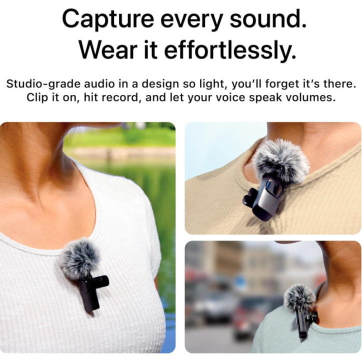 Mini Mic Pro (Latest) - Wireless Lavalier Microphone for iPhone, iPad, Android with USB-C, Crystal Clear Audio Mini Mic Pro (Latest) - Wireless Lavalier Microphone for iPhone, iPad, Android with USB-C, Crystal Clear Audio