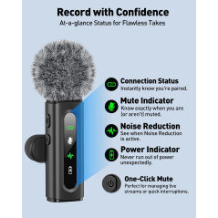 Microphone Lavalier USB-C Sans Fil pour Android & PC