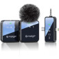 Microphone Sans Fil 3-en-1 PQRQP pour iPhone/Android/Appareil Photo, 328ft Portée, 18H Autonomie Microphone Sans Fil 3-en-1 PQRQP pour iPhone/Android/Appareil Photo, 328ft Portée, 18H Autonomie