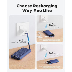 Charmast 10000mAh Portable Charger with Built-In Cables & Fast Charging