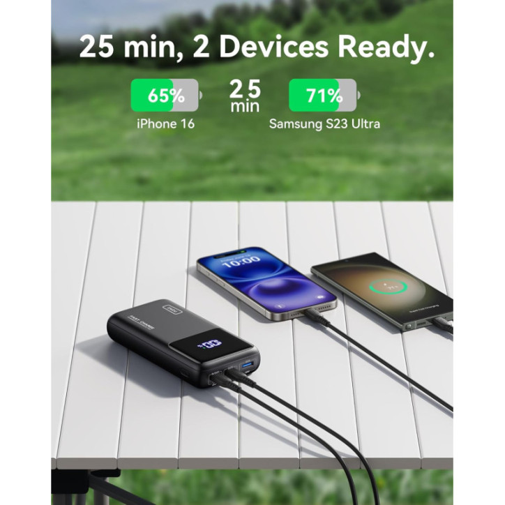 INIU Power Bank 25000mAh 100W Chargeur Portable USB-C Rapide 3 Sorties pour Laptop, MacBook, iPhone, Samsung INIU Power Bank 25000mAh 100W Chargeur Portable USB-C Rapide 3 Sorties pour Laptop, MacBook, iPhone, Samsung
