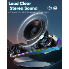 Enceintes LENRUE G11 USB C pour PC, Son Clair & Touches