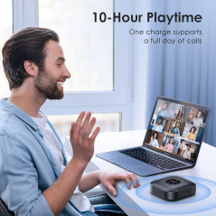 EMEET M0 Plus Speakerphone: 360° AI Mics, Noise Reduction & Bluetooth