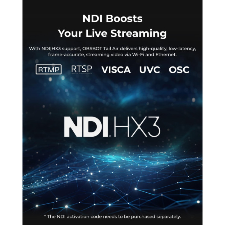 OBSBOT Tail Air NDI 4K AI Tracking PTZ Camera with Gesture Control, HDMI/USB-C/Wireless Streaming for Live Video