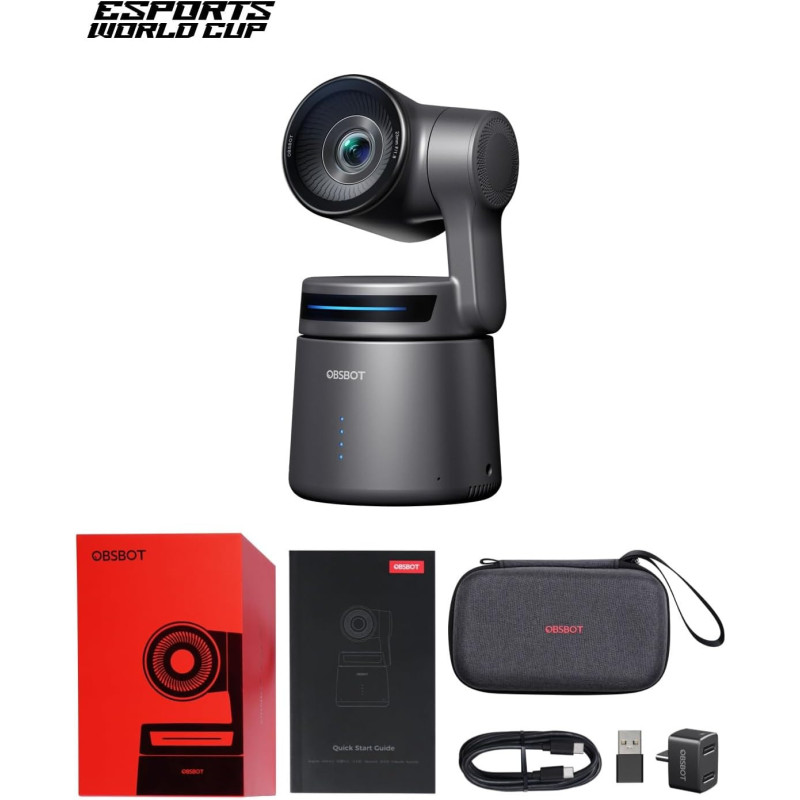 OBSBOT Tail Air 4K AI PTZ Camera with NDI, Gesture Control & Streaming