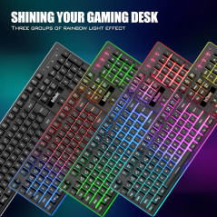 Clavier Gamer RedThunder K10 Sans Fil LED + Souris 3200DPI Noir