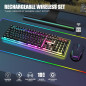 RedThunder K10 Combo Clavier Souris Sans Fil Gaming LED Rechargeable 3800mAh Anti-Ghost Noir RedThunder K10 Combo Clavier Souris Sans Fil Gaming LED Rechargeable 3800mAh Anti-Ghost Noir