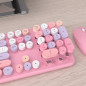 UBOTIE Combo Clavier-Souris Sans Fil Coloré 2.4GHz, Clavier Rétro Pleine Taille, Souris Optique Rose UBOTIE Combo Clavier-Souris Sans Fil Coloré 2.4GHz, Clavier Rétro Pleine Taille, Souris Optique Rose