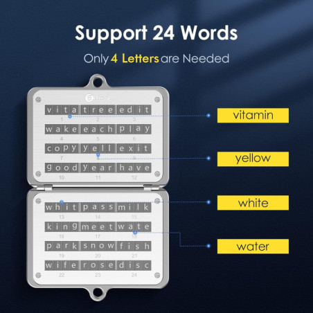 ELLIPAL Coffret Sécurisé en Acier Inoxydable 316 pour Phrase de Sauvegarde Crypto 24 Mots, Compatible BIP39