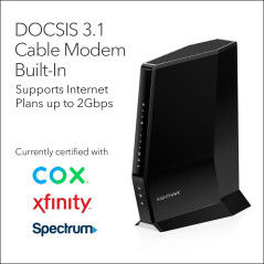 NETGEAR Nighthawk CAX30: DOCSIS 3.1 Modem & WiFi 6 Router AX2700