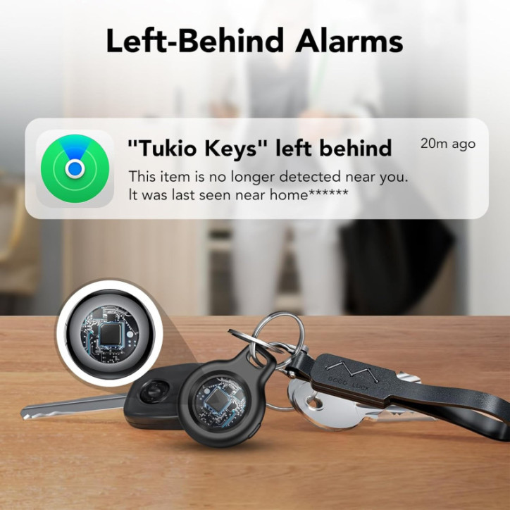 2025 Air Tracker Tags Apple MFi Certifié (iOS) – Pack de 4, Localisateur Bluetooth, Batterie Remplaçable