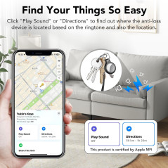 2025 Apple MFi Certified Air Tracker Tags 4-Pack – Bluetooth Key Finder
