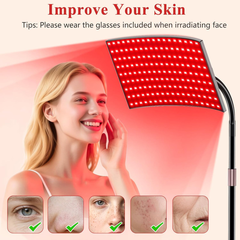 Thérapie par lumière rouge 660nm & 850nm pour visage et corps