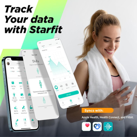 RunSTAR Digital Body Weight & Fat Scale, Accurate Smart Bathroom Scale with Large Display & App Sync