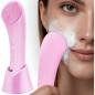 Brosse Nettoyante Visage PRITECH Rechargeable Silicone avec Massage Chauffant Vibrant Étanche Rose Brosse Nettoyante Visage PRITECH Rechargeable Silicone avec Massage Chauffant Vibrant Étanche Rose