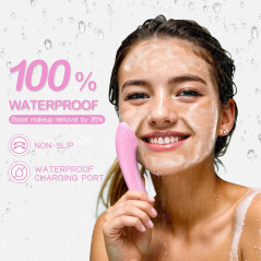Brosse Visage PRITECH Rechargeable Silicone Chauffante Rose