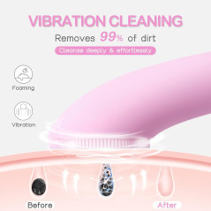 Brosse Visage PRITECH Rechargeable Silicone Chauffante Rose