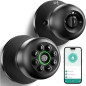 Fingerprint Smart Door Knob Lock with Keypad, Biometric & App Control, Auto Lock, Keyless - Matte Black Fingerprint Smart Door Knob Lock with Keypad, Biometric & App Control, Auto Lock, Keyless - Matte Black
