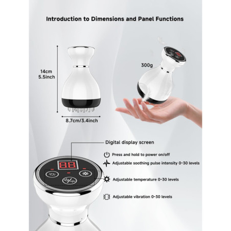 Lymphatic Drainage Massager & Anti-Cellulite Tool with Microcurrent, Red Light, Heat & Vibration for Body Sculpting
