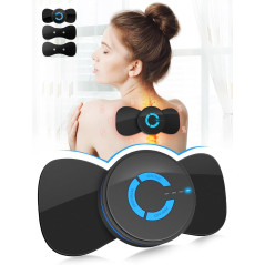 Tens Black Unit with 2 Pads | EMS Microcurrent Mini Massager for Pain Relief