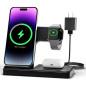 Station de Charge Sans Fil 3 en 1 pour iPhone, Apple Watch et AirPods - Compatible iPhone 17 à 11, Watch 10 à SE Station de Charge Sans Fil 3 en 1 pour iPhone, Apple Watch et AirPods - Compatible iPhone 17 à 11, Watch 10 à SE
