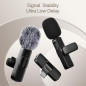 Microphone Lavalier Sans Fil Professionnel pour iPhone iPad - Enregistrement Vidéo, Podcast, YouTube, Réduction de Bruit Microphone Lavalier Sans Fil Professionnel pour iPhone iPad - Enregistrement Vidéo, Podcast, YouTube, Réduction de Bruit