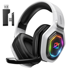 Ozeino 2.4GHz Wireless Gaming Headset for PC, PS5, PS4 with USB & Type-C, Flip Mic, 40-Hr Battery
