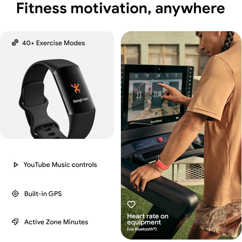 Fitbit Charge 6 GPS & Santé, Google Apps, 6 mois Premium