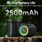 Enceinte Bluetooth Portable Étanche IP67 15W, Batterie 2500mAh, Son Stéréo, Lumières, TWS, BT5.3 (Noir) Enceinte Bluetooth Portable Étanche IP67 15W, Batterie 2500mAh, Son Stéréo, Lumières, TWS, BT5.3 (Noir)