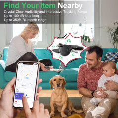 Pack 4 Tracker Bluetooth Smart Tag Localisateur pour Clés