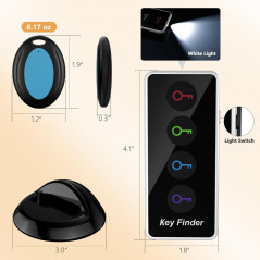 Localiseur Télécommande LED 131ft + Porte-Clés 4 Tags Bruit