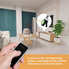 Lost Remote Finder & Key Locator with LED Light | 131ft Range & Noise Alerts