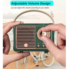Enceinte Bluetooth Vintage Dosmix Retro Verte – Mini Sans Fil