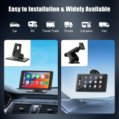 Écran Carplay Sans Fil 7 HD Portable pour Voiture