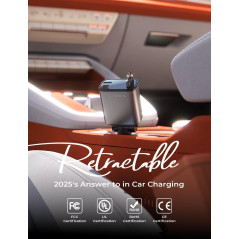 Chargeur Voiture Rétractable LISEN 69W USB-C Rapide iPhone