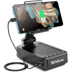 Support Téléphone Pliable TechGlow 360°, Enceinte Bluetooth, Power Bank - Cadeau High-Tech Cool