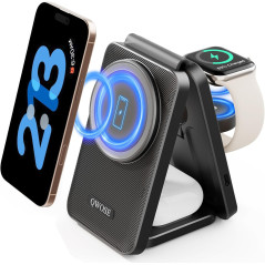 Chargeur Sans Fil Magnétique 3-en-1 2025 pour iPhone & Apple Watch