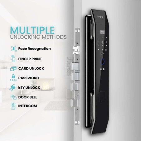 Smart WiFi Door Lock with 3D Face Recognition, Fingerprint, Video Doorbell & Keyless Entry Options