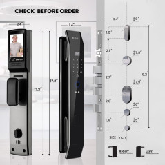 Serrure WiFi Intelligente 3D Face, Empreinte & Vidéo Doorbell