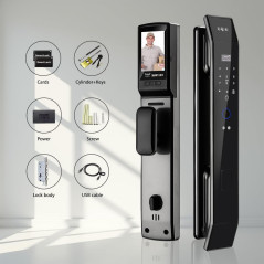 Serrure WiFi Intelligente 3D Face, Empreinte & Vidéo Doorbell