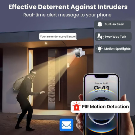 2025 Upgraded 2K Wireless Outdoor Security Camera - AI Motion & 6-Month Battery