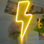 Enseigne Néon Éclair Jaune LED Batterie/USB Décor Mural Chambre Enfants Fête Mariage