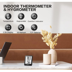 DOQAUS Hygromètre Digital Intérieur - Température & Humidité rapide
